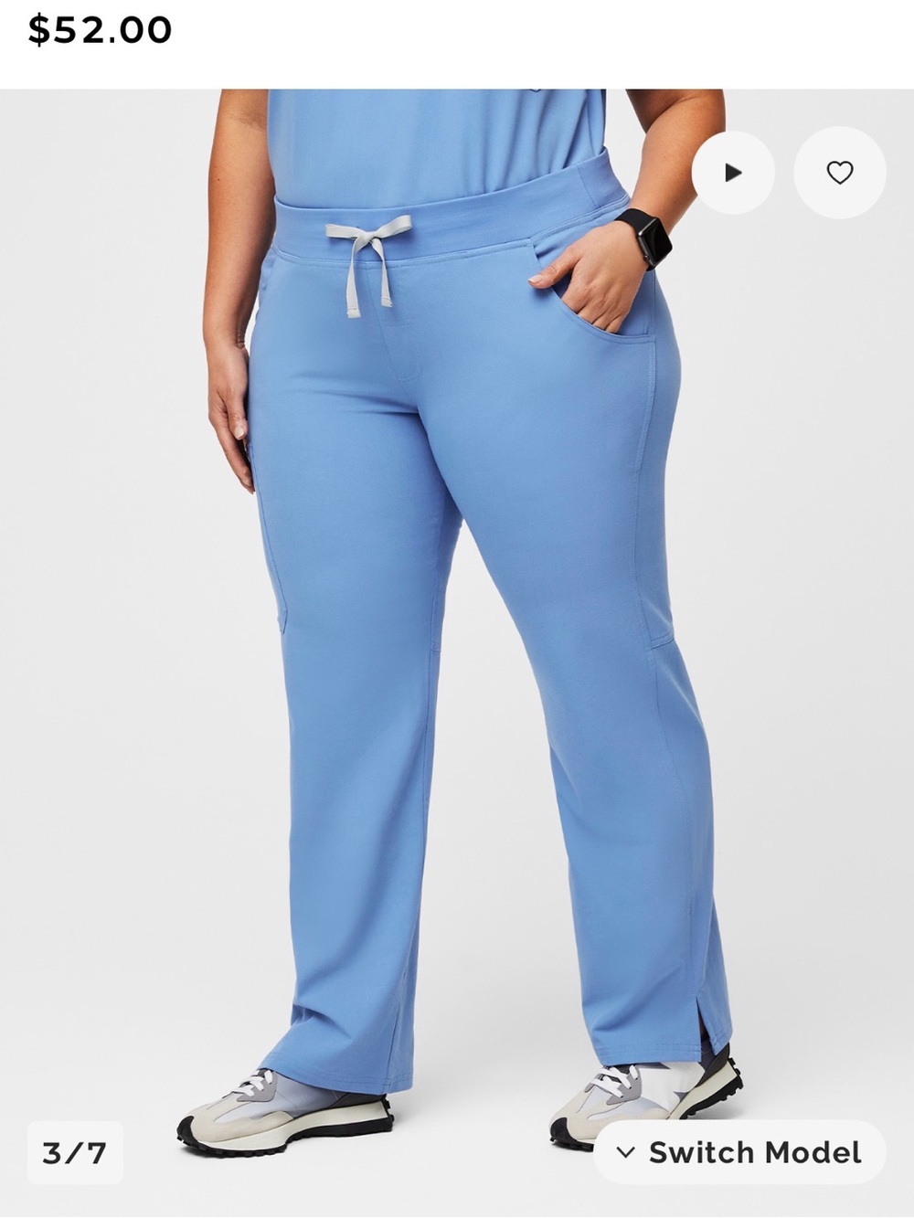 XL FIGS Kade Straight Leg Scrub Pants in Ceil Blue